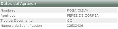 Datos del Aprendiz
