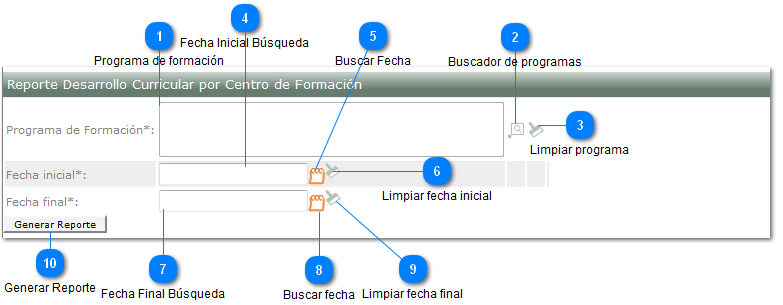 Reporte desarrollo curricular por centro