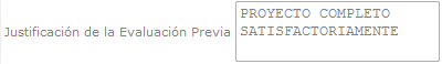justificación de la evaluacion Previa
