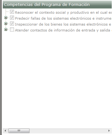Listado de competencias y resultados del programa