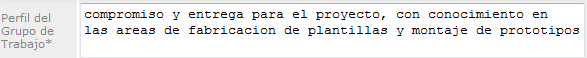 Perfil de grupo de trabajo