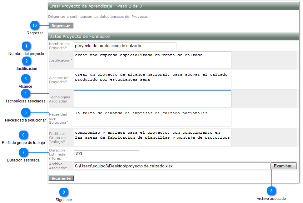 Crear Proyecto de aprendizaje - paso 2