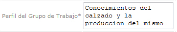 Perfil del grupo de trabajo