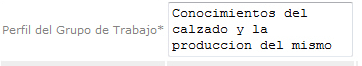 Perfil del grupo de trabajo
