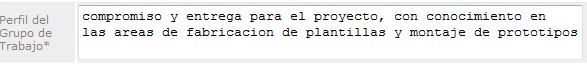 Perfil de grupo de trabajo
