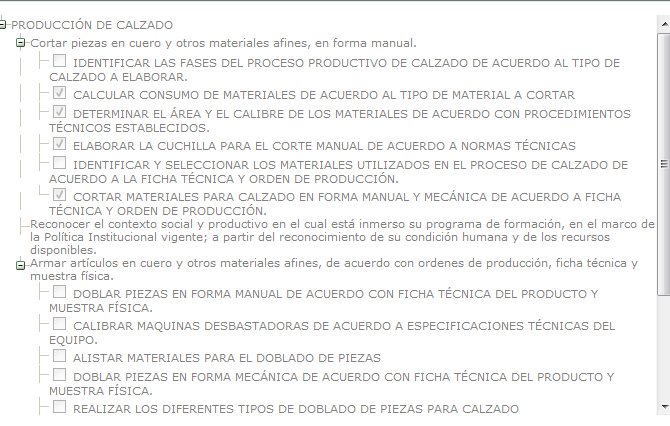 listado de competencias y resultados