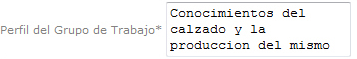 Perfil del grupo de trabajo