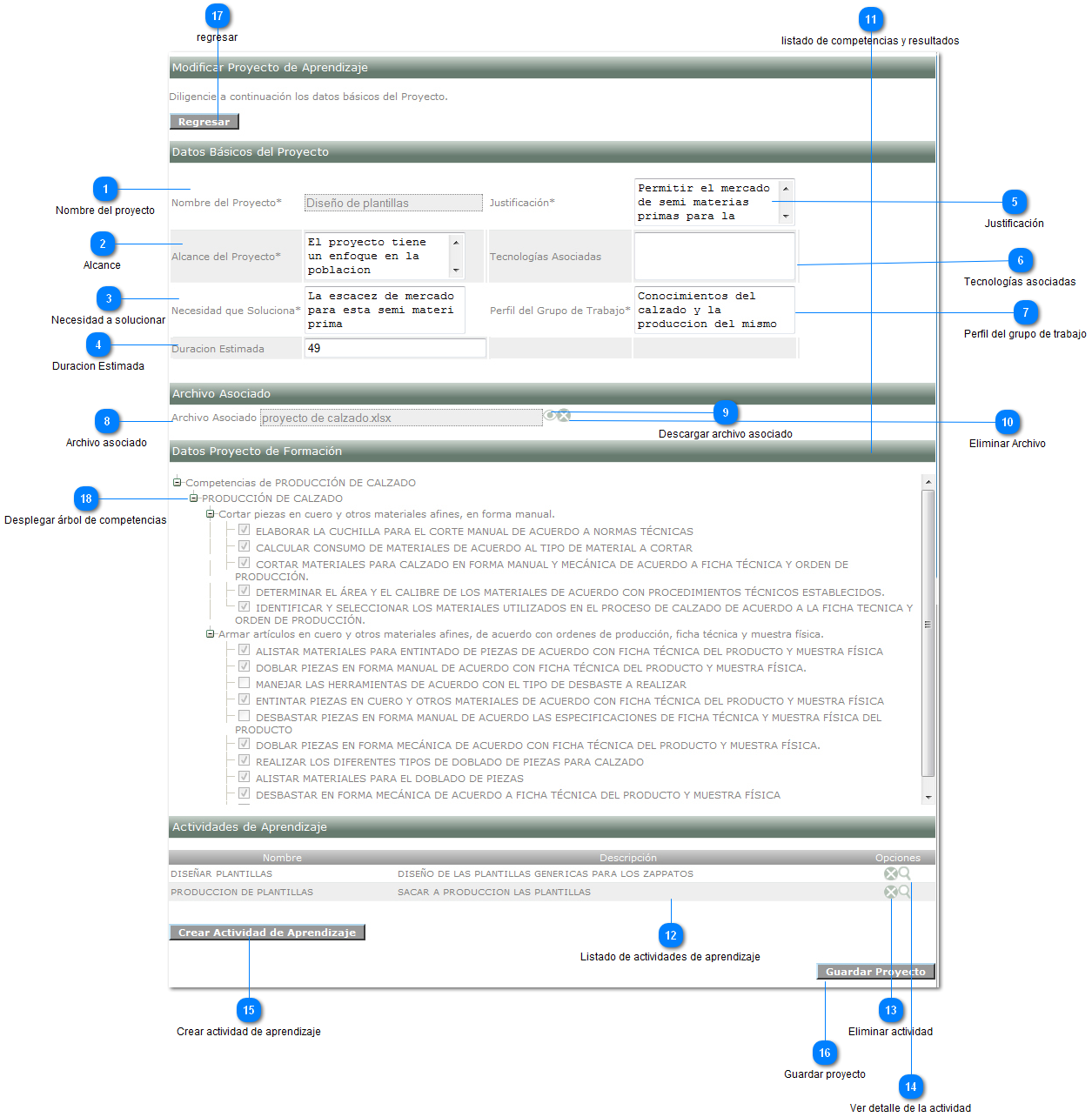 Modificar Proyecto de Aprendizaje