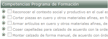 Listado de competencias y resultados