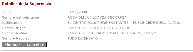 Detalles de la Sugerencia