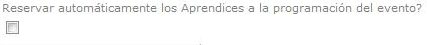 Reservar automáticamente Aprendices
