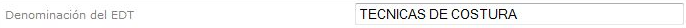 Denominación del EDT