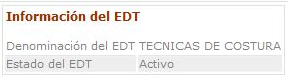 Información del EDT
