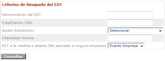 Panel de Búsqueda del EDT