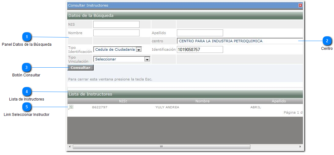 Consultar Instructores