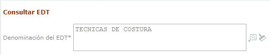 Panel Consultar EDT