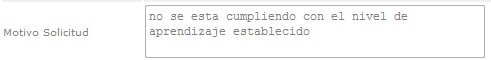 Motivo Solicitud