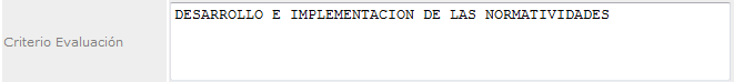 Criterio Evaluación