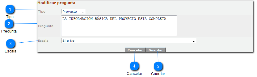 Modificación de pregunta