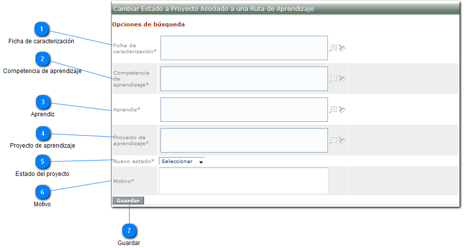 Cambiar estado a proyecto