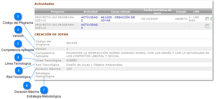 Consulta de curso virtual