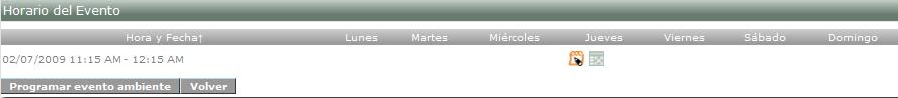 Horario del Evento