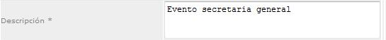 Descripción del Evento