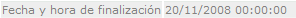 Fecha y hora fin