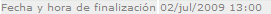 Fecha y hora fin