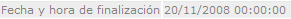 Fecha y hora fin