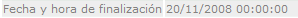 Fecha y hora fin