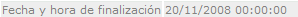 Fecha y hora fin
