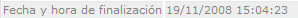 Fecha y hora fin
