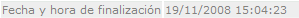 Fecha y hora fin