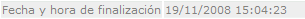 Fecha y hora fin