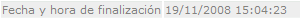 Fecha y hora fin