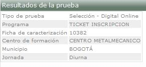 Información básica de la prueba