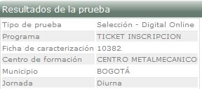 Información básica de la prueba