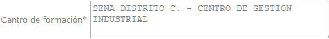 Nombre del centro de formación