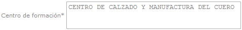 Nombre del centro de formación