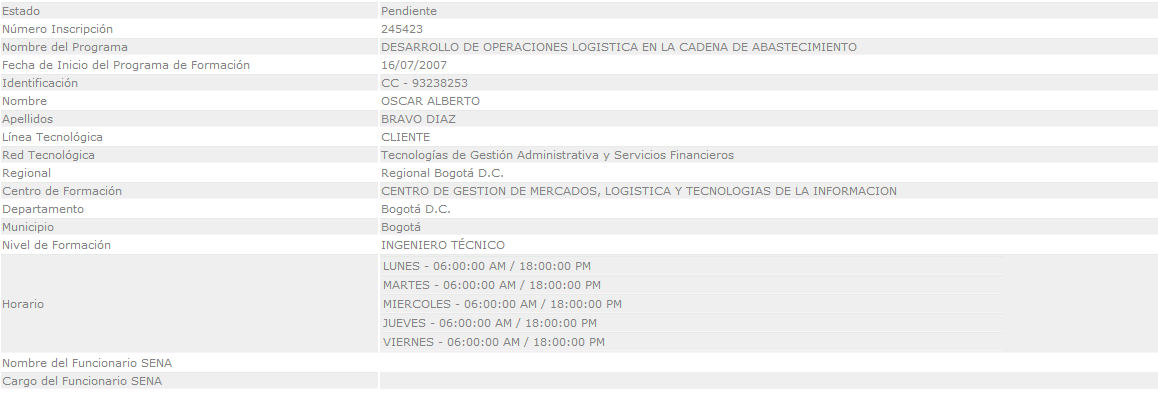 Detalle de la Inscripción