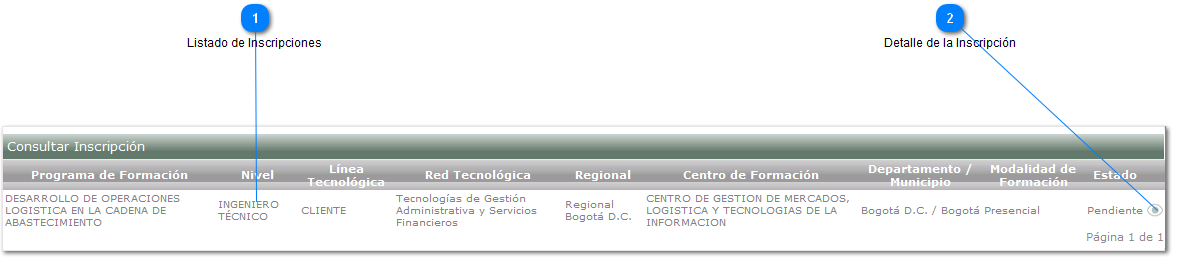 Consultar Inscripción