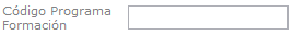 Código del Programa de Formación
