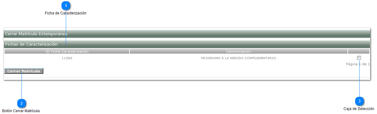 Cancelar opciones de Matricula Extemporanea