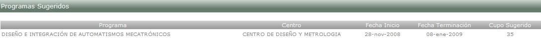 Programas Sugeridos