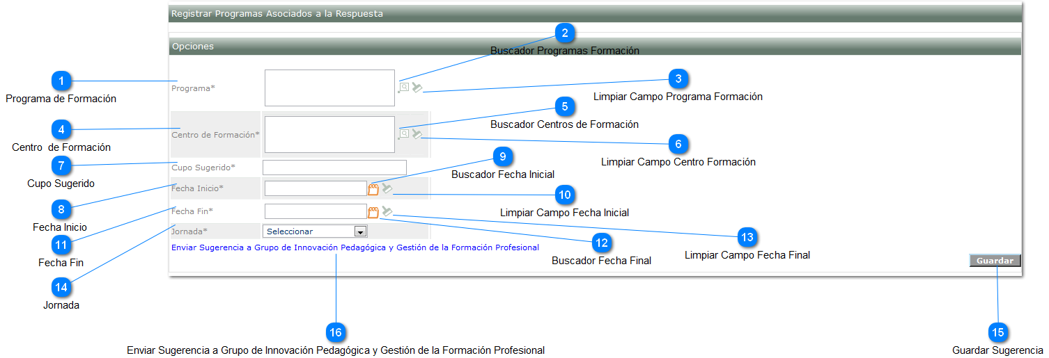 Registrar Programas Asociados a la Respuesta
