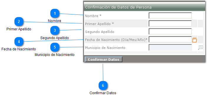 Confirmación de Datos Persona