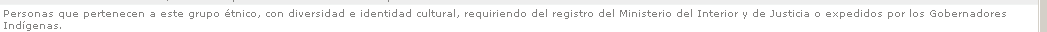 Descripción del tipo de Población